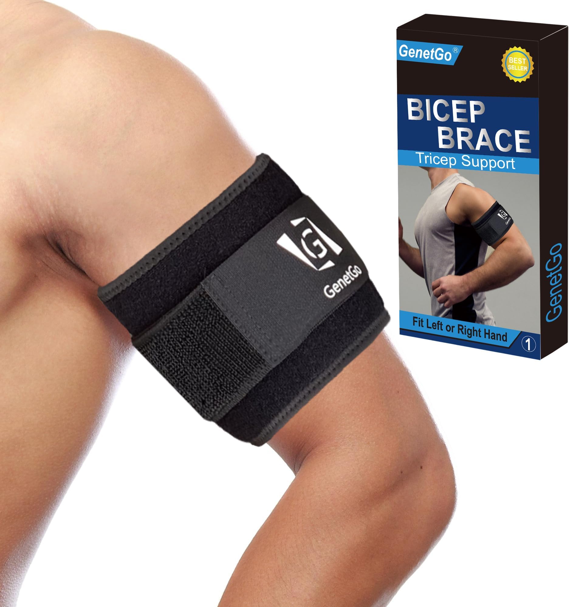 Bicep & Tricep Tendonitis Brace Compression Sleeve - Pain Relief for Bicep and Tricep Muscle Strains, Upper Arm Support