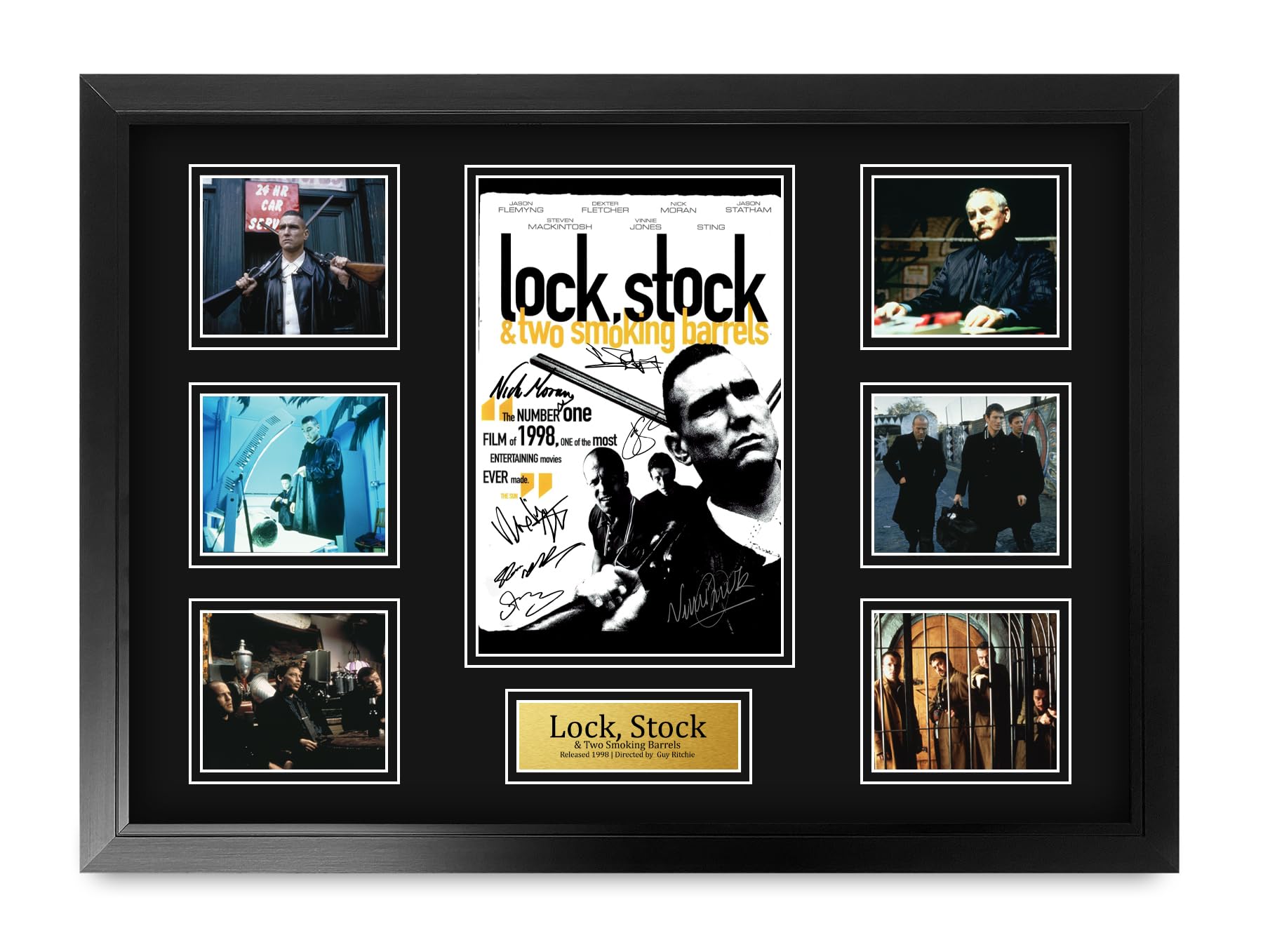 HWC Trading Lock, Stock & Two Smoking Barrels Jason Statham, Vinnie Jones Gifts Printed Signed Autograph Picture for Movie Memorabilia Fans - A2 Framed (ID-006523)