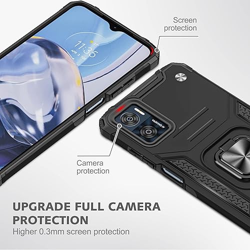Miniatura 7 de Asuwish Funda de teléfono para Motorola Moto E22E22i 4G con protector de pantalla de vidrio templado y soporte de anillo delgado híbrido protector