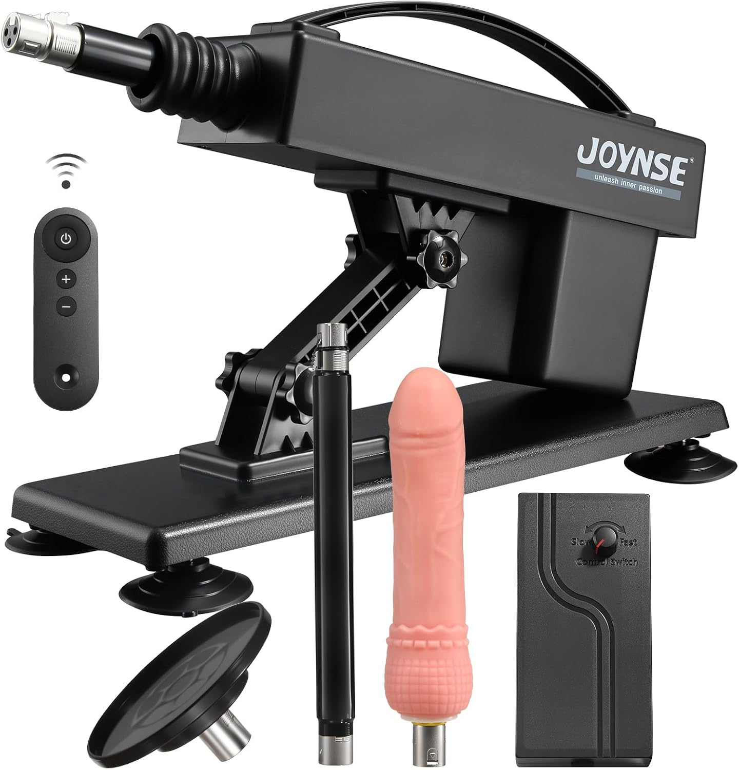 Remote Automatic Sex Machine with 3 Attachments for Men Women | Remote Control, Strong Power, Quiet, Thrusting Dildo Machine, Suction Cup Adapter, 3 Attachments, 3XLR Connector