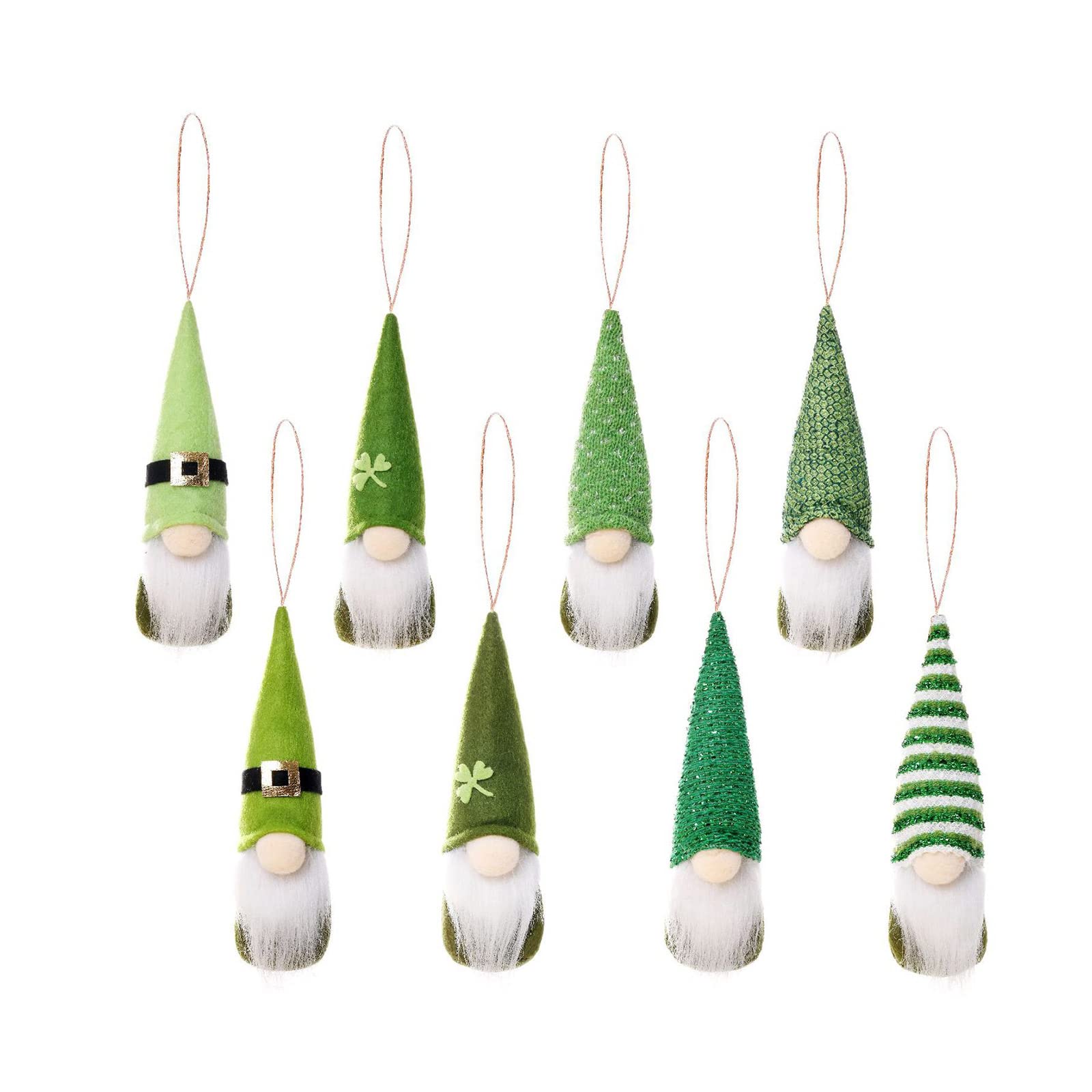 Buxuaaaa 8 Pieces Set 4X Ornament St-Patrick Day Hanging Decoration Lucky Hanging Pendant Soft Faceless For Doll