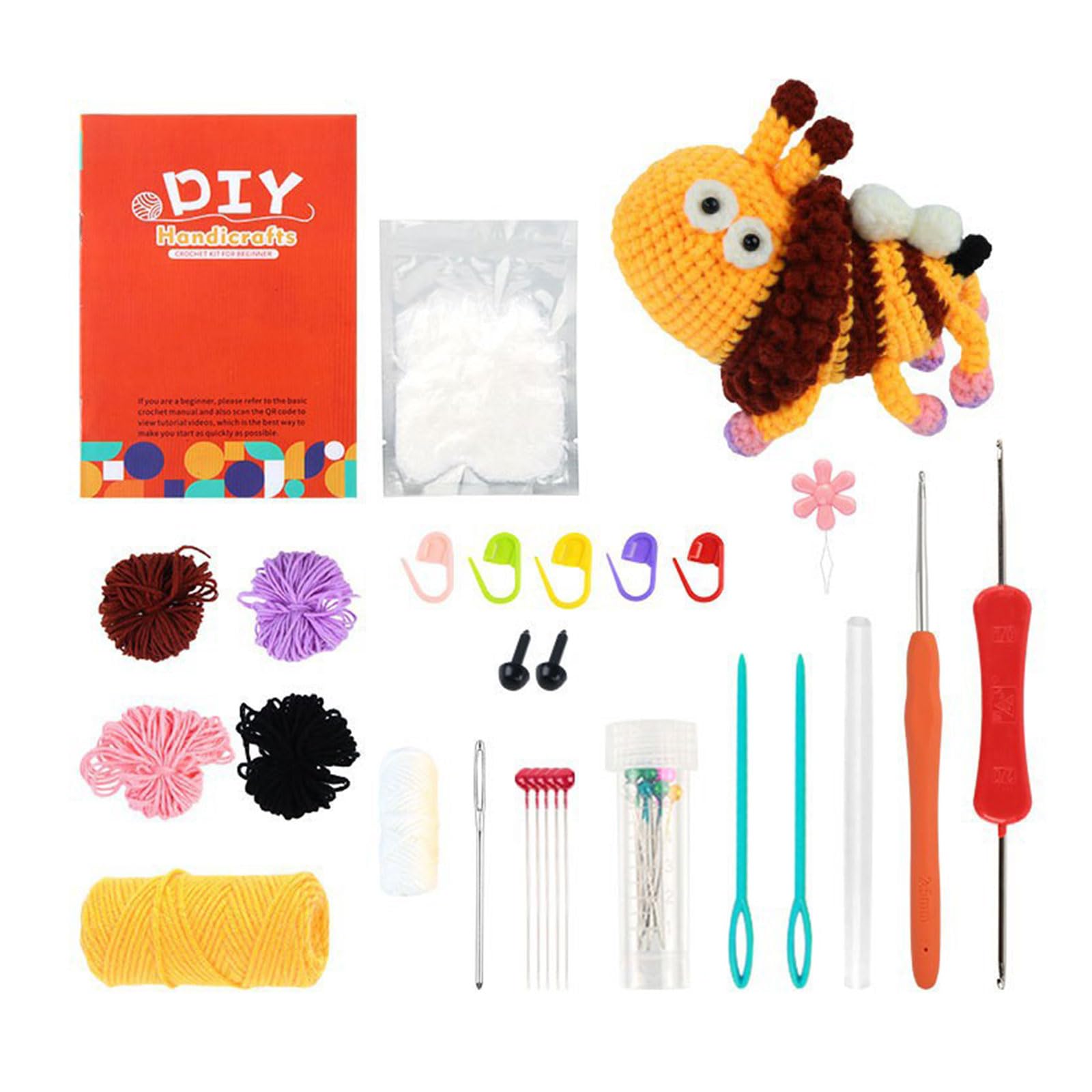 HZGFNBZ Beginner Crochet Kits Kits Including Hook, Yarn, Step-by-Step Instruction for Kid Adult Pattern and Materials