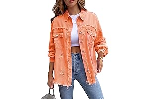 Distressed Boyfriend Jean Coat, Shacket and Jacket Alternative