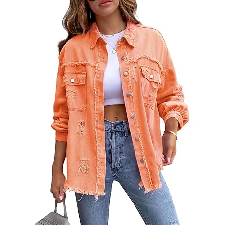 Distressed Boyfriend Jean Coat, Shacket and Jacket Alternative