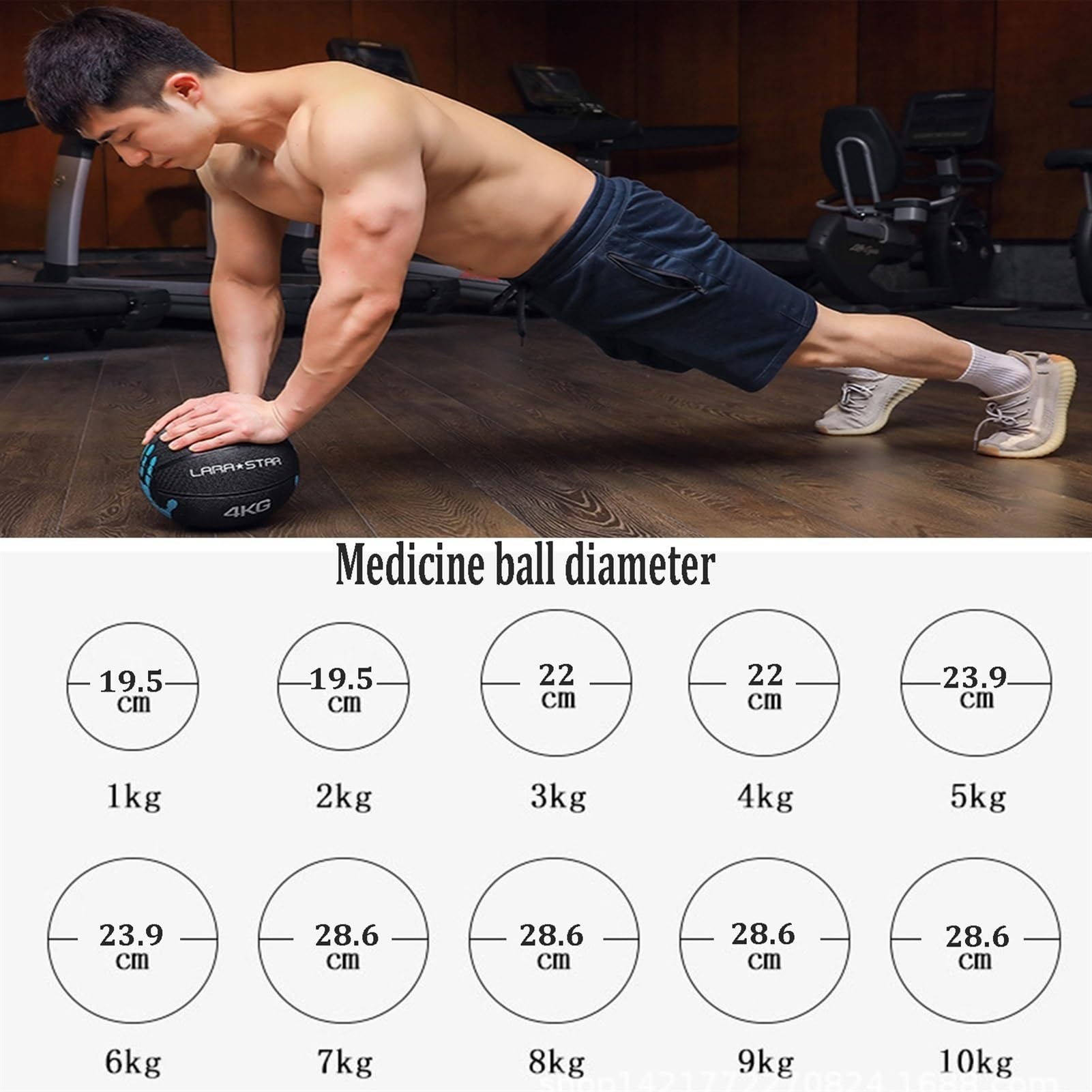 Medizinbälle Gummi-elastische Medizin-Kugel Erwachsene Fitness-Trainingsball, Aerobic Training Ball, 1kg / 2kg / 3kg / 4kg / 5kg / 6kg / 7kg / 8kg / 9kg / 10kg / 10kg (Size : 6kg/13.2lb)