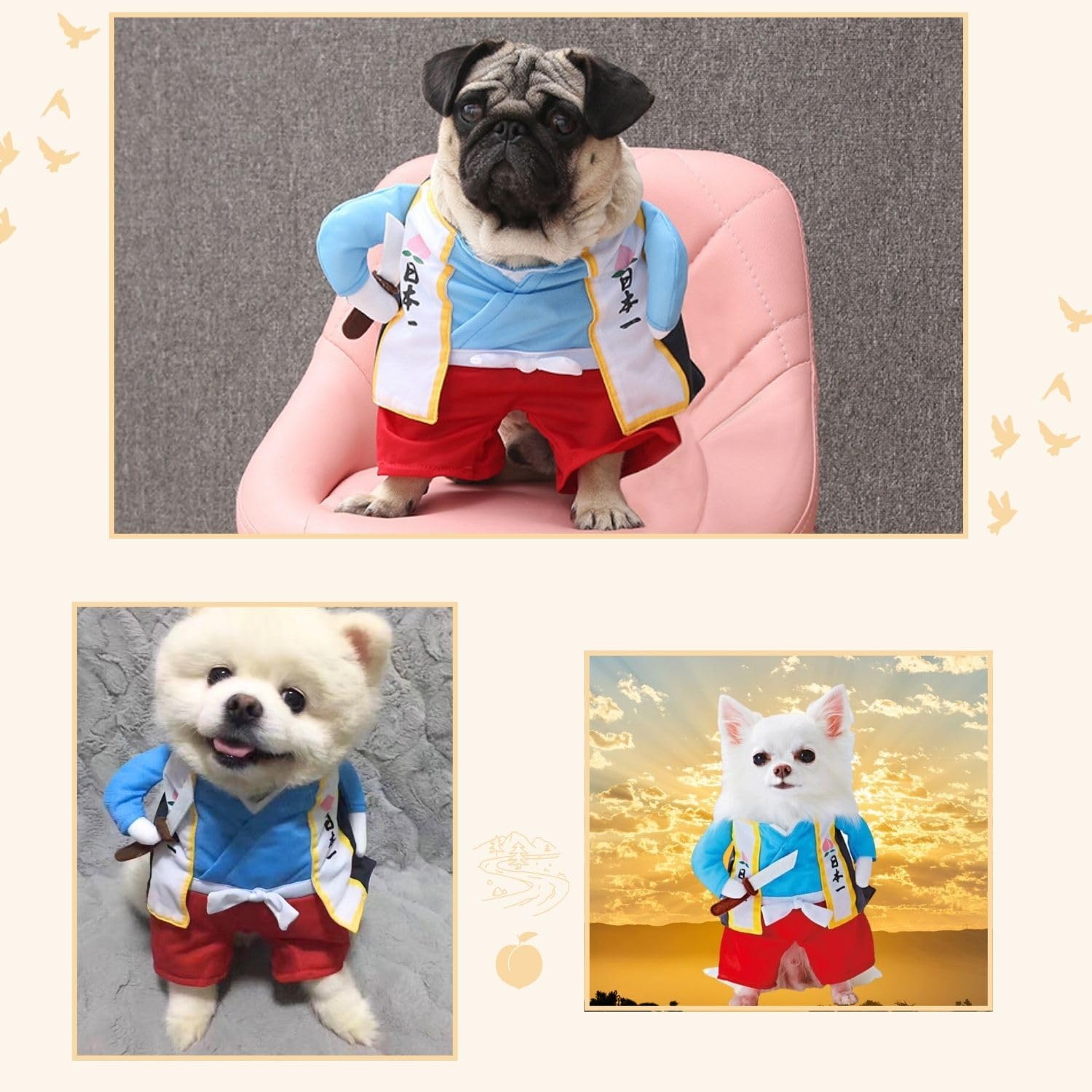 Amazon | ペットパレット 犬 猫 コスプレ ハロウィン ペット 服 変装
