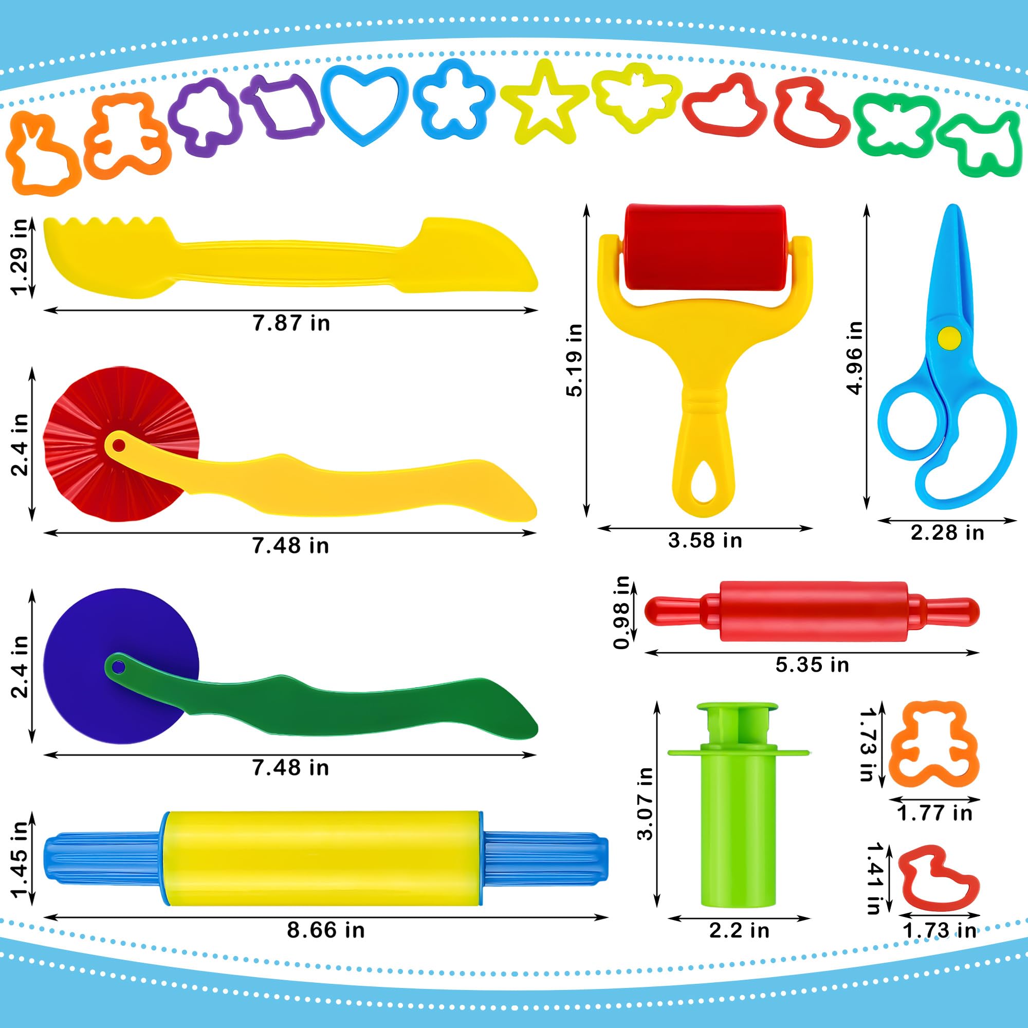 Set De 24 Herramientas Para Plastilina Infantil – Incluye Rodillos, Moldes, Cortadores, Sellos Y Accesorios – Kit Creativo De Plástico No Tóxico – Ideal Para Niños Y Manualidades Escolares