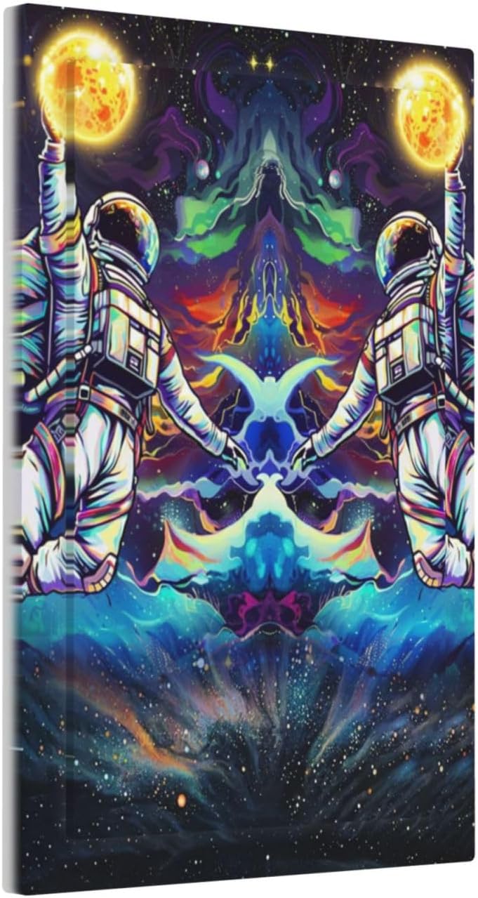 Decorative Light Switch Cover Plate Astronaut in Vibrant Outer Space Sun 1 Gang No Device Single Blank Outlet Covers Wall Plates for Electrical Outlets Faceplate for Bedroom Home Decor image 2