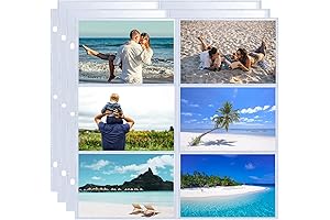 Vertical 4x6 Photo Album Refill Pages Double-Sided Transparent Sheet Protector