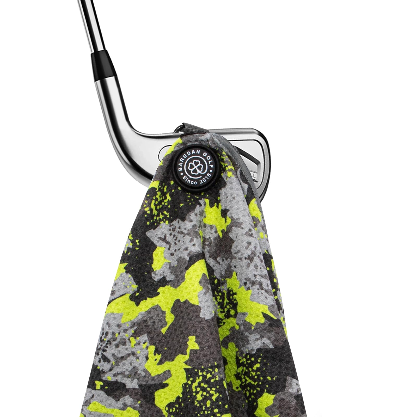 Magnetic Golf Towel for Men Women Golfer - Microfiber Golf Towel Magnet with Waffle Texture - Strengthen Magnet Golf Towels for Strong Hold to Metal Objects (Green Camo)