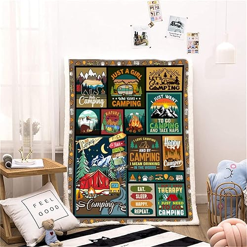 Miniatura 6 de peakman Manta de regalo de campamento, manta de campamento, regalos de campamento para mujeres y hombres, regalos de campamento para amantes de los