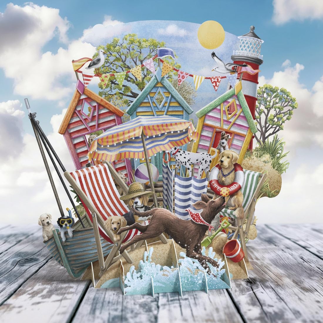 Paper D'art - At the Beach! - Top of the World Pop Up Greetings Card, Multicoloured - Image 2