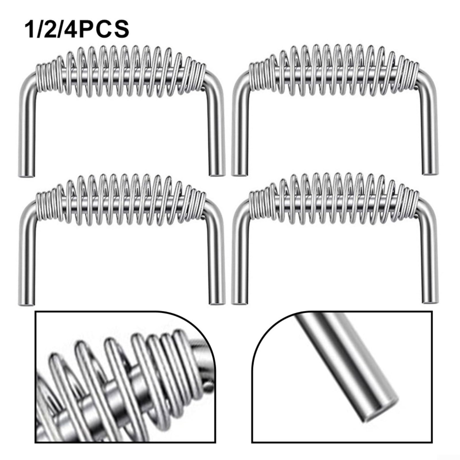 Manopole a molla per barbecue in acciaio inox per barbecue, stufe a legna, grill, forni, caminetti (4 pezzi)