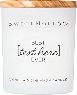 Customizable Best Ever Candle Gift for Any Job or Relationship, Vanilla Cinnamon Scented Candle, Personalized, Custom, Highly Scented & Long Lasting Coconut Wax Luxury Candle, Large, SweetHollow