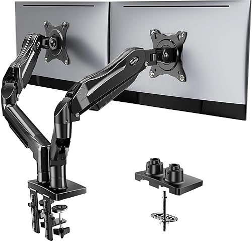 HUANUO Dual Monitor Stand, Fully Adjustable Gaming Monitor Desk Mount