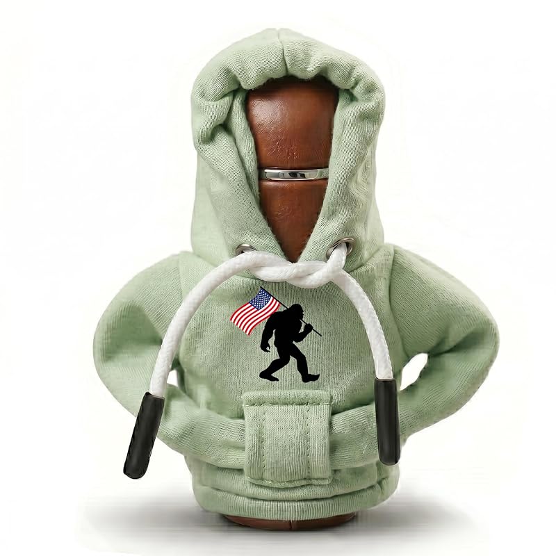 Capa tipo moletom para manopla de câmbio com estampa Bigfoot e bandeira americana TRXYQ