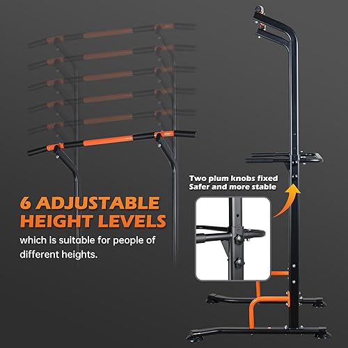 Miniatura 2 de leikefitness Equipo de ejercicio multifunción de torre de energía, estación de inmersión para dominadas, altura ajustable para gimnasio en casa,