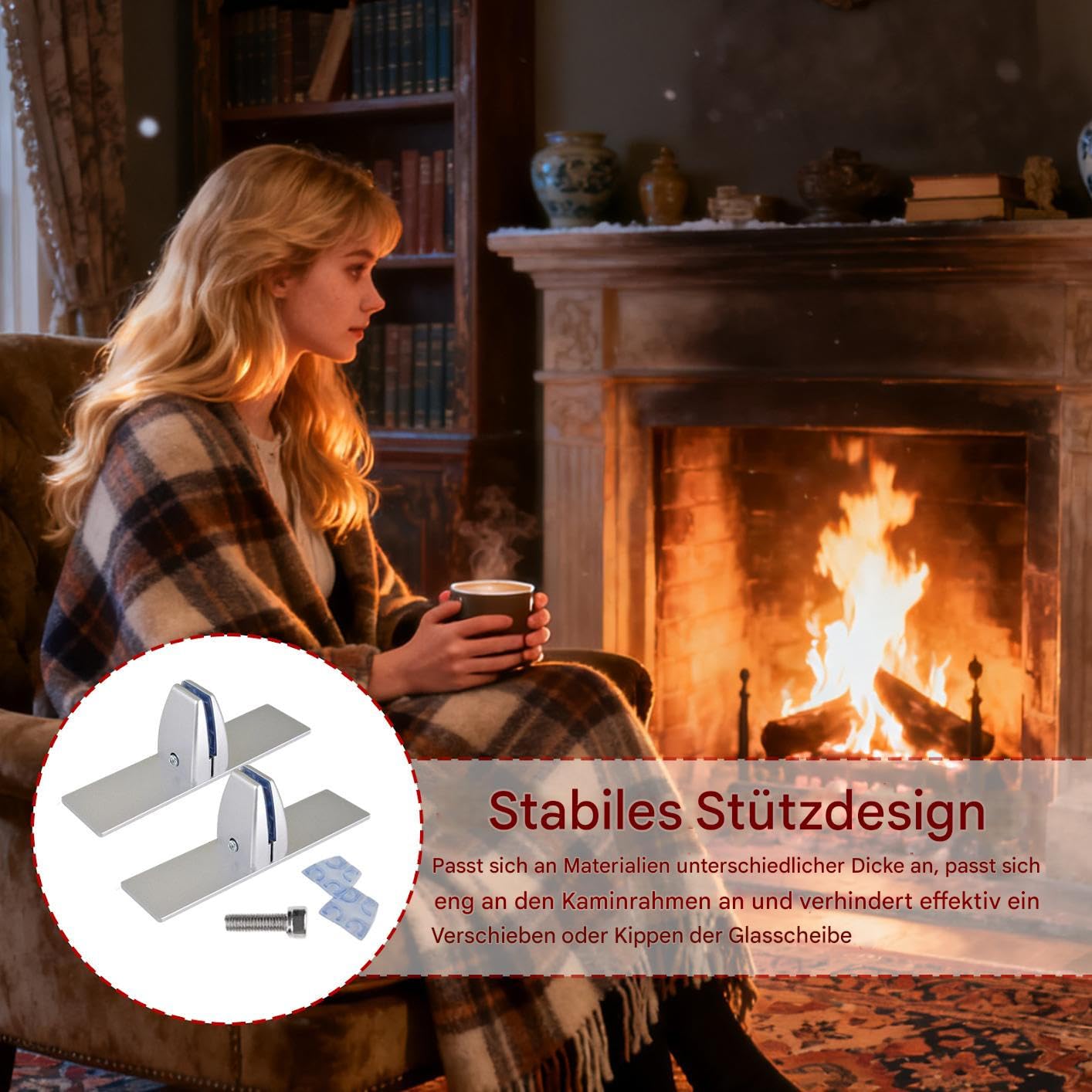 Metall Basis Ständer Für Glas Kaminschutzgitter | Mit Verstellbaren Clips 2 Stück Stabile Ständer - Feuertür Freistehende Halterungen - Für Winter Innenbereich Geburtstagsfeier Zuhause Urlaub