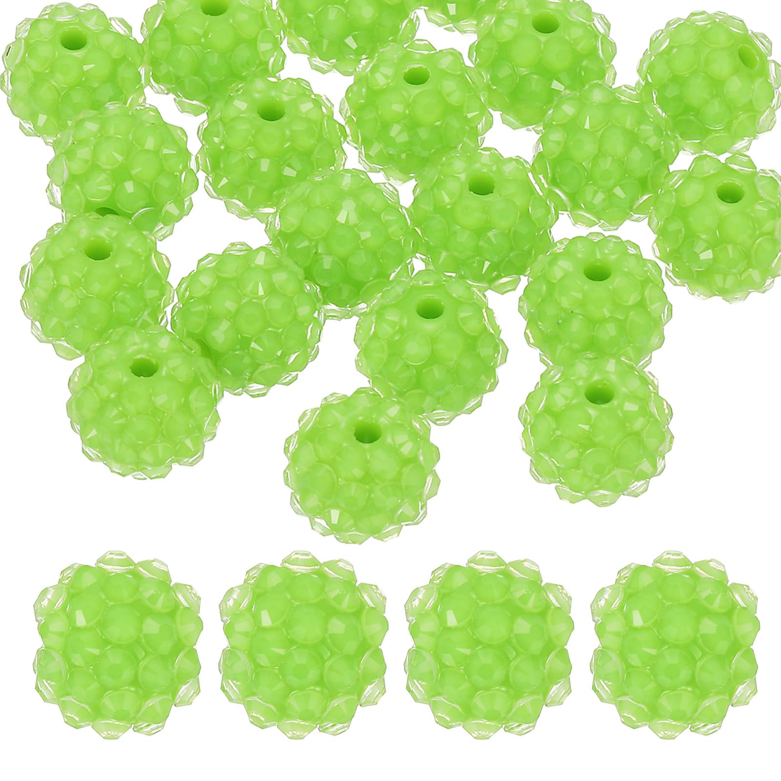 PATIKIL 14mm Resin Rhinestone Beads for Beadable Pen 20 Pack Ball Disco Sparkly Chunk Round Focal Bubblegum Beads for Jewelry Making Craft Necklace Chain Bracelets DIY