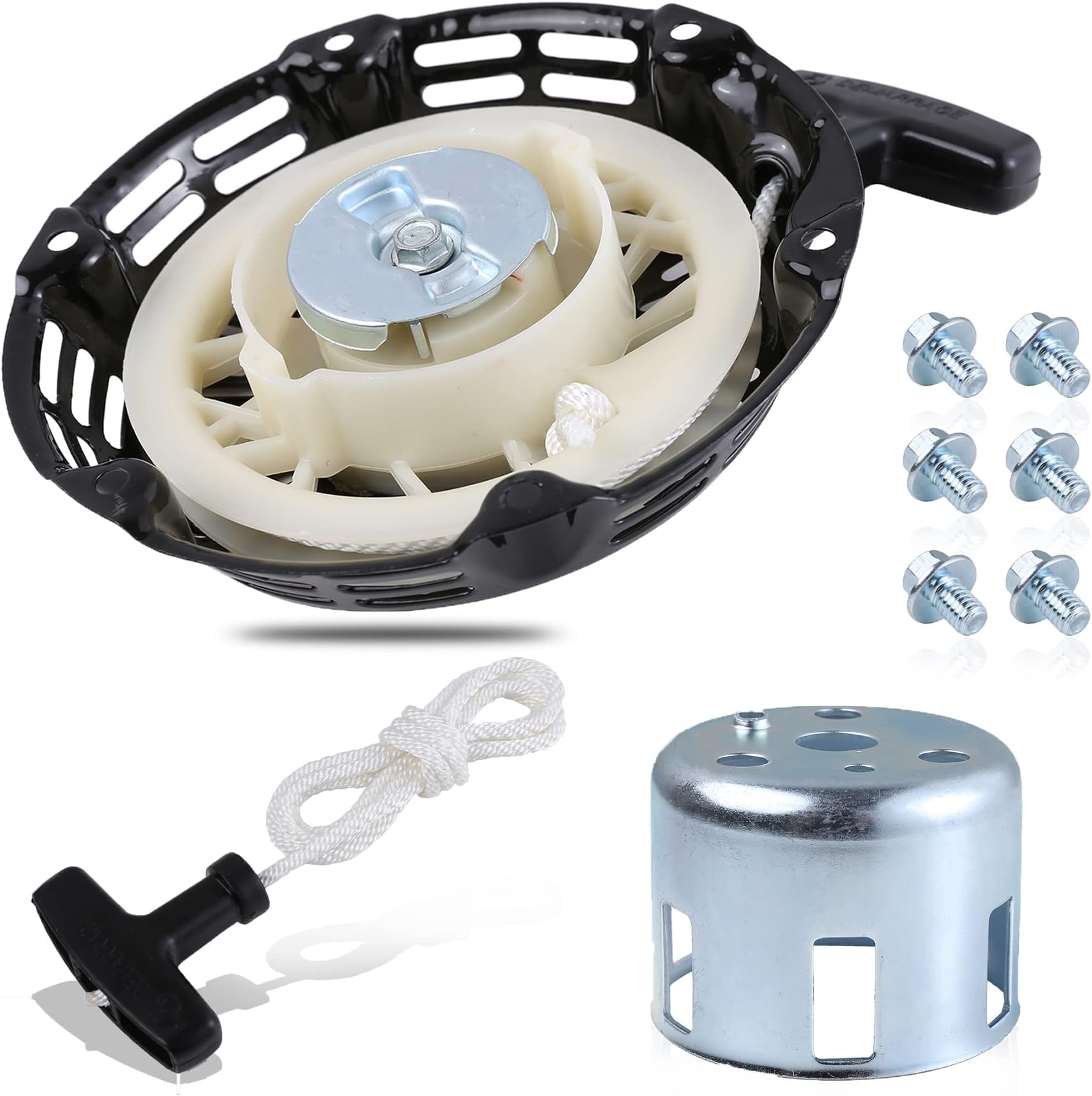 Pull-Start-Recoil-Starter Cover fit for Harbor Freight-Predator Rato 212cc 6.5HP 7HP OHV Engine Go Kart Pit Bike Generator Lawnmower