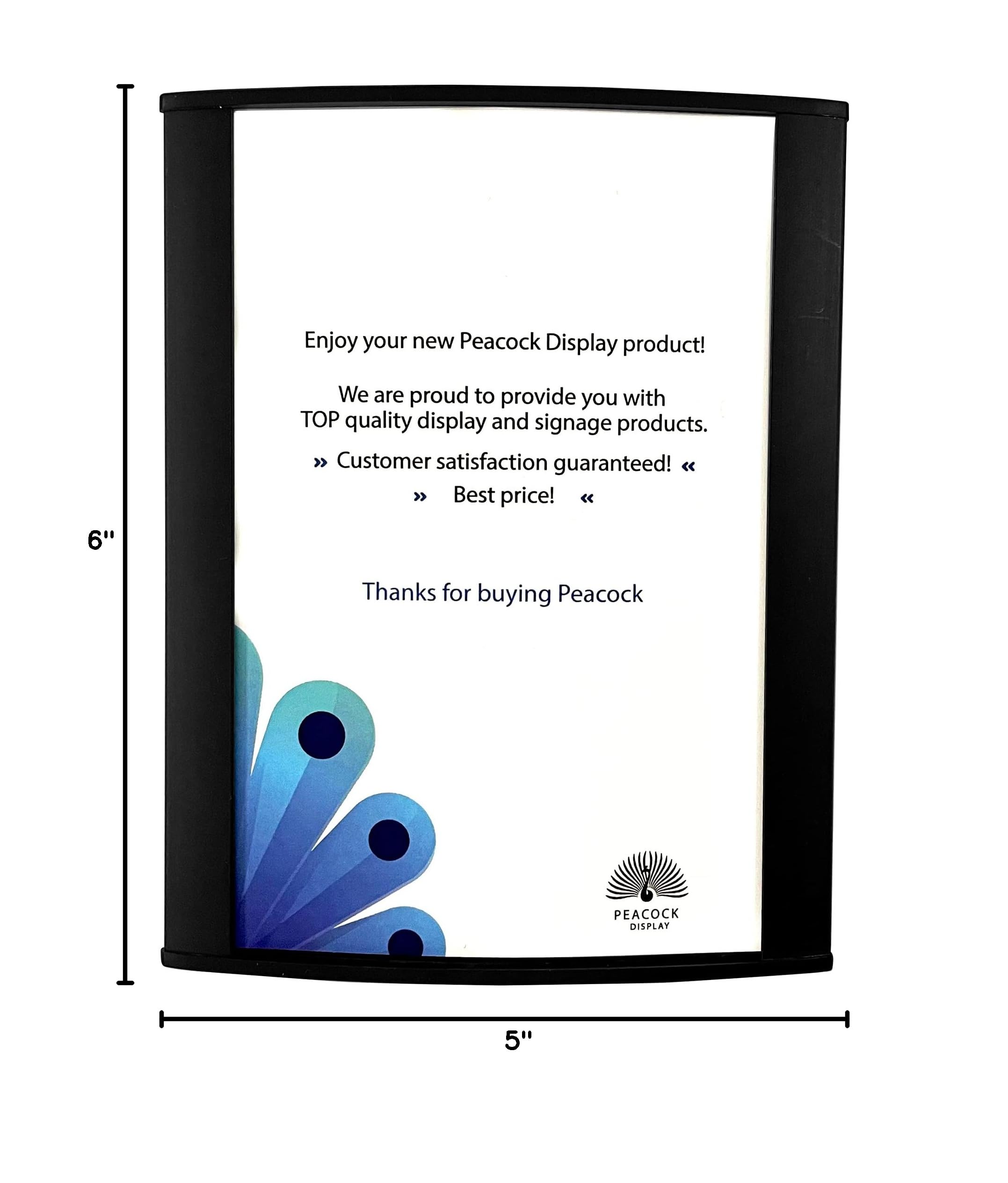 Peacock display Curved Office Business Door Sign Holder | Aluminum Wall Mount Name Plate Holder, cubicle sign holder, sturdy and beautiful 6.00" W X