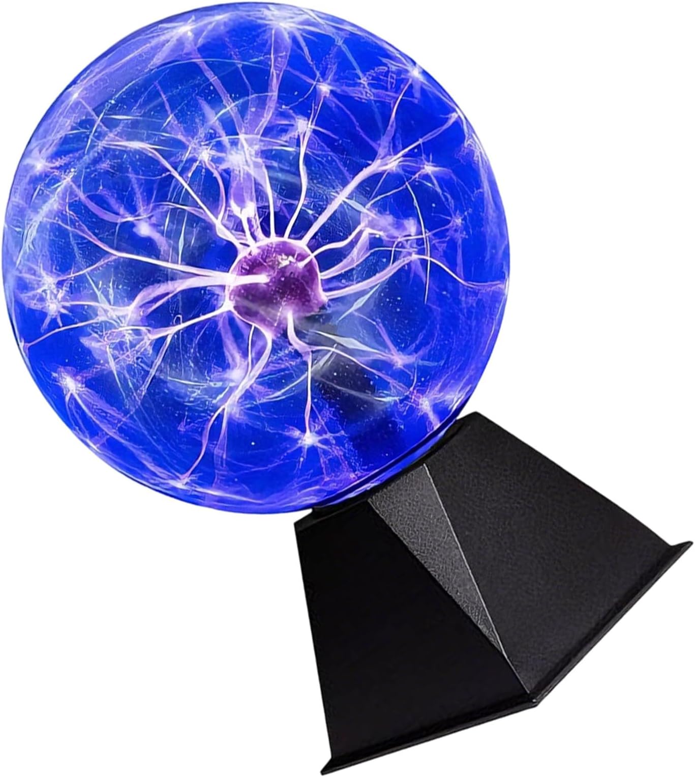 Plasma Ball Lamp, USB Powered, Touch & Sound Sensitive Globe, Blue Light for Home, Office Decor, Gift