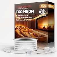 Vista 36 de Shine Decor Tira de luces LED de cuerda AC 120V, tira de neón eco sin puntos de 120LEDs/M, conectable y cortable, ETL IP65 impermeable y resistente