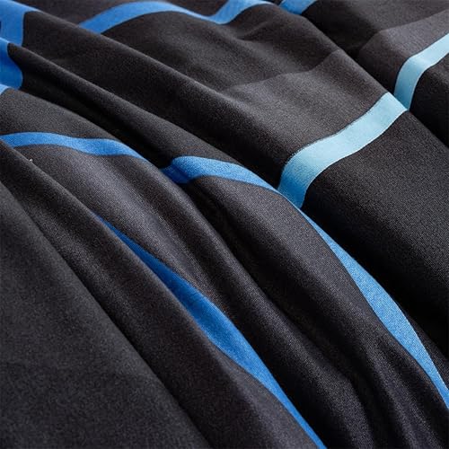 Miniatura 6 de NTBED Juego de edredón geométrico 3D, juego de ropa de cama de microfibra ligera con patrón de diamante irregular para todas las estaciones (azul