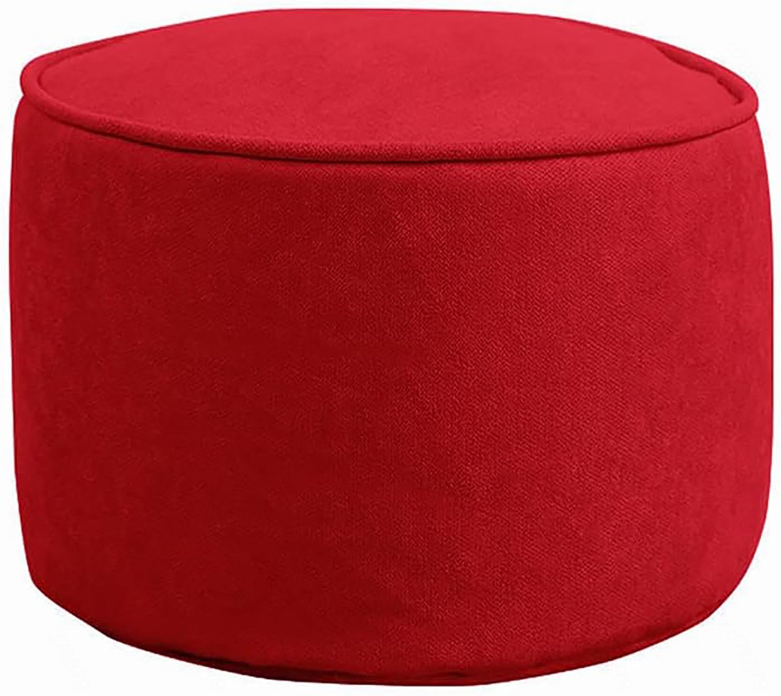Pouf rond repose-pieds ottoman orange et rouge 40x30cm pour salon