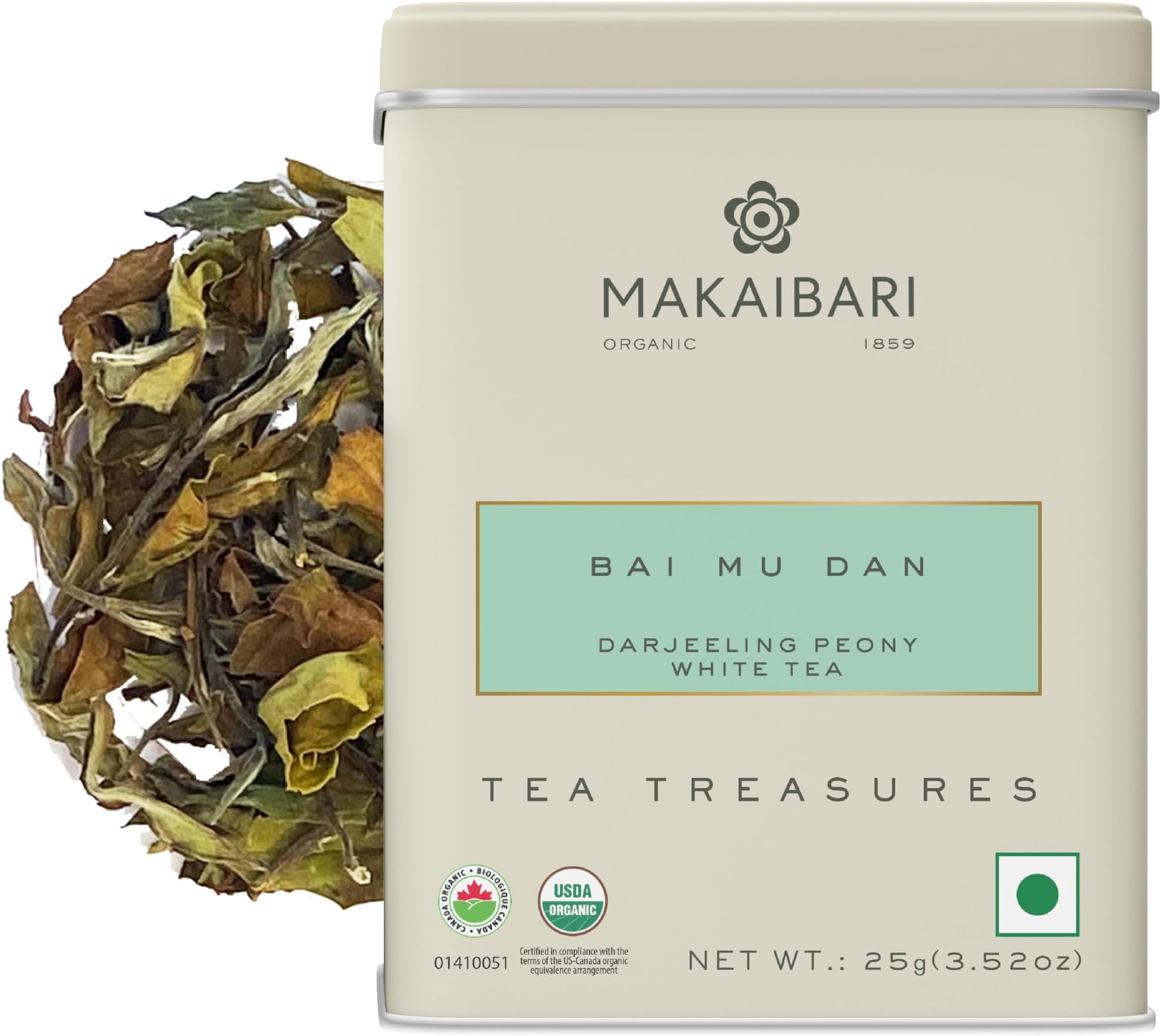 Darjeeling Tea Bai Mu Dan Darjeeling Peony White Tea, 25 g