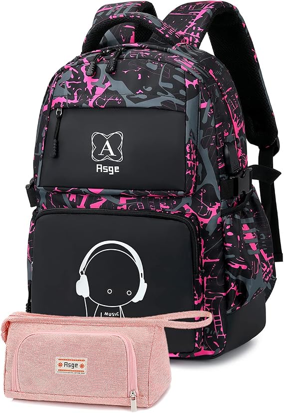 Asge Backpack Boys School Backpack Girls Teenagers Young Cool School Daypacks Children Reflective School Bag Outdoor Camping Large satche waterproof sat shoulder bags