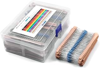 MelkTemn 2600pcs Resistor Kit 130 Values 1/4W Metal Film 1% Tolerance 1Ohm-3MOhm RoHS for DIY Electronics