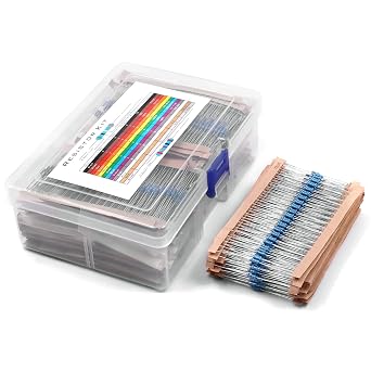 2600Pcs 130 Values Resistor Kit 1/4W, 1 Ohm-3M Ohm RoHS Compliant MelkTemn Resistor Assortment Kit Metal Carbon Film Fixed 1% Electrical Resistors Set Assortment Resistance Optional 100% New