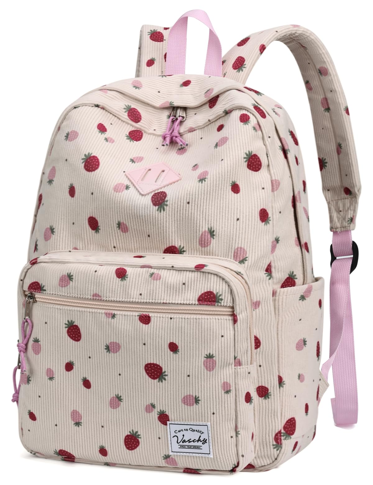 VASCHY Corduroy Backpack for Girls, Lightweight School Bag for Elementary, Middle & High…