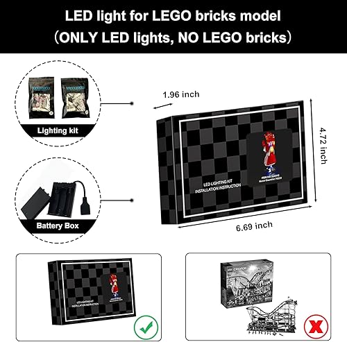 Vista 2 de Vaodest Luz LED para Lego Marvel Nano Gauntlet 76223 Kit de construcción, diseño y configuración compatible con el modelo Lego 76223
