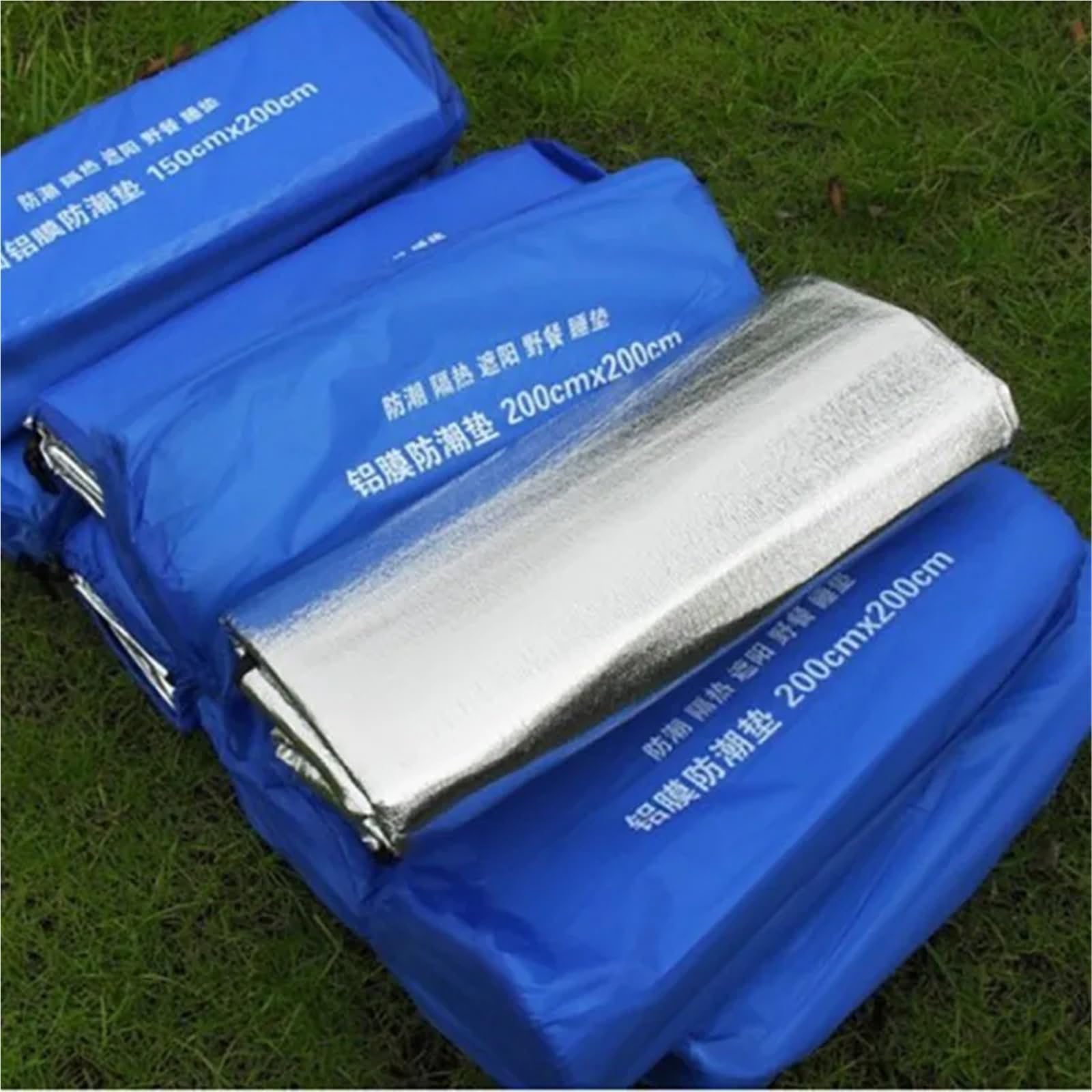 Mata kempingowa aluminiowa, Mata kempingowa Folia aluminiowa Koc Namiot Prześcieradło Karimata Piknik Wiele rozmiarów
