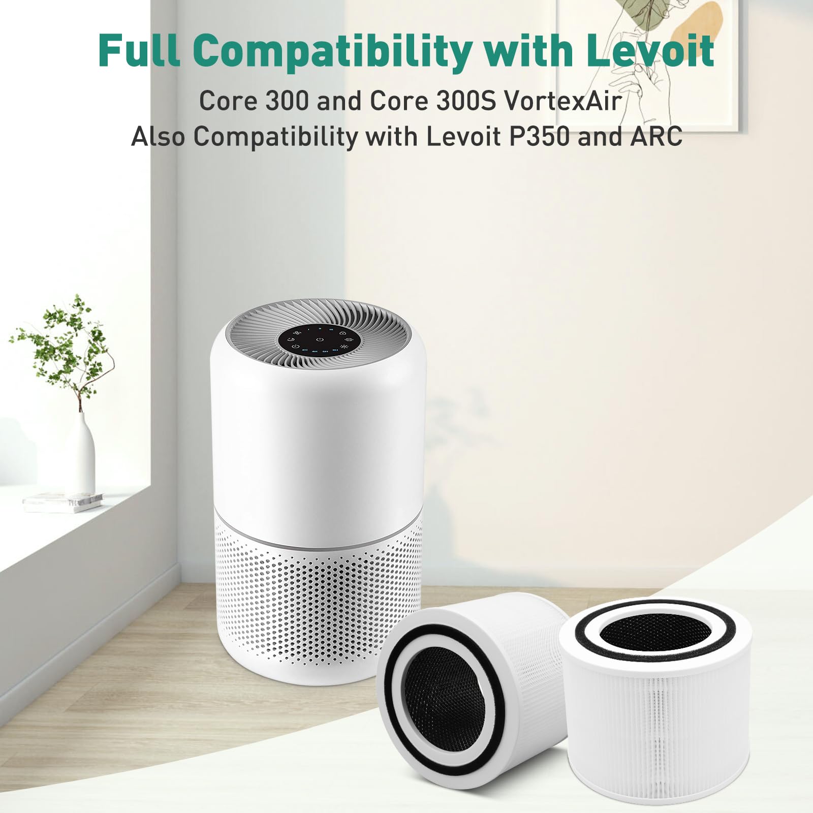 Amazon.co.jp: Lazyshine Core 300 空気清浄機交換用フィルター LEVOIT