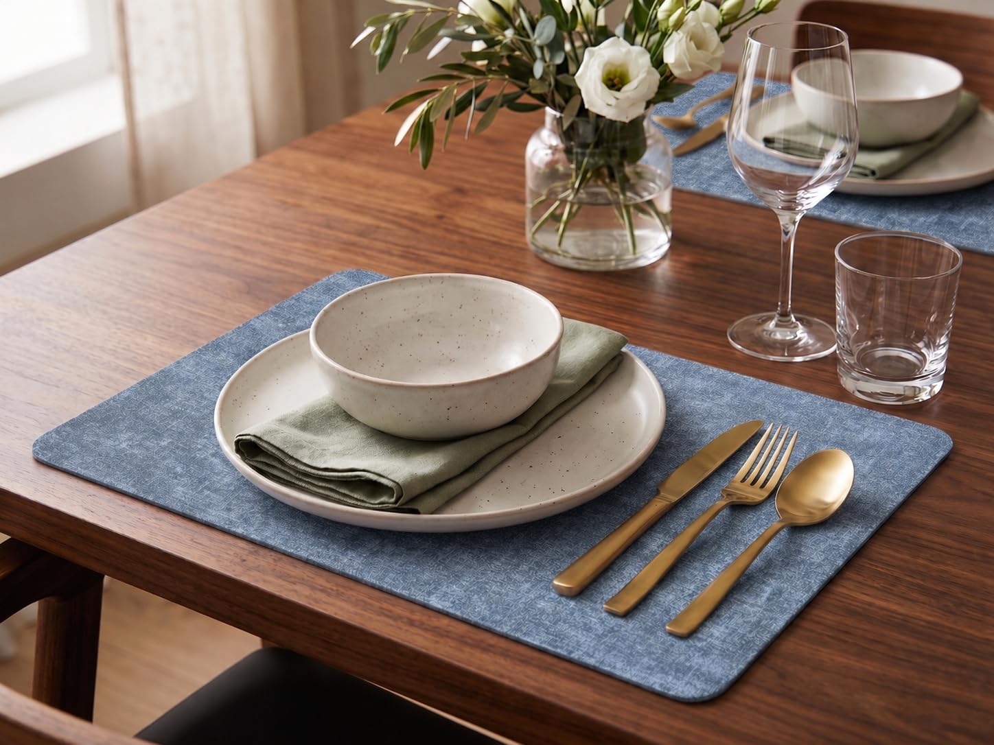 RichAxis Dining Table mat, Washable Table mats, PVC placemat for Kitchen, Non Slip Dining Table Accessories for Home, Rectangular Place Mat for Multiple Use (Set of 2, Grey) — Amazon image 5