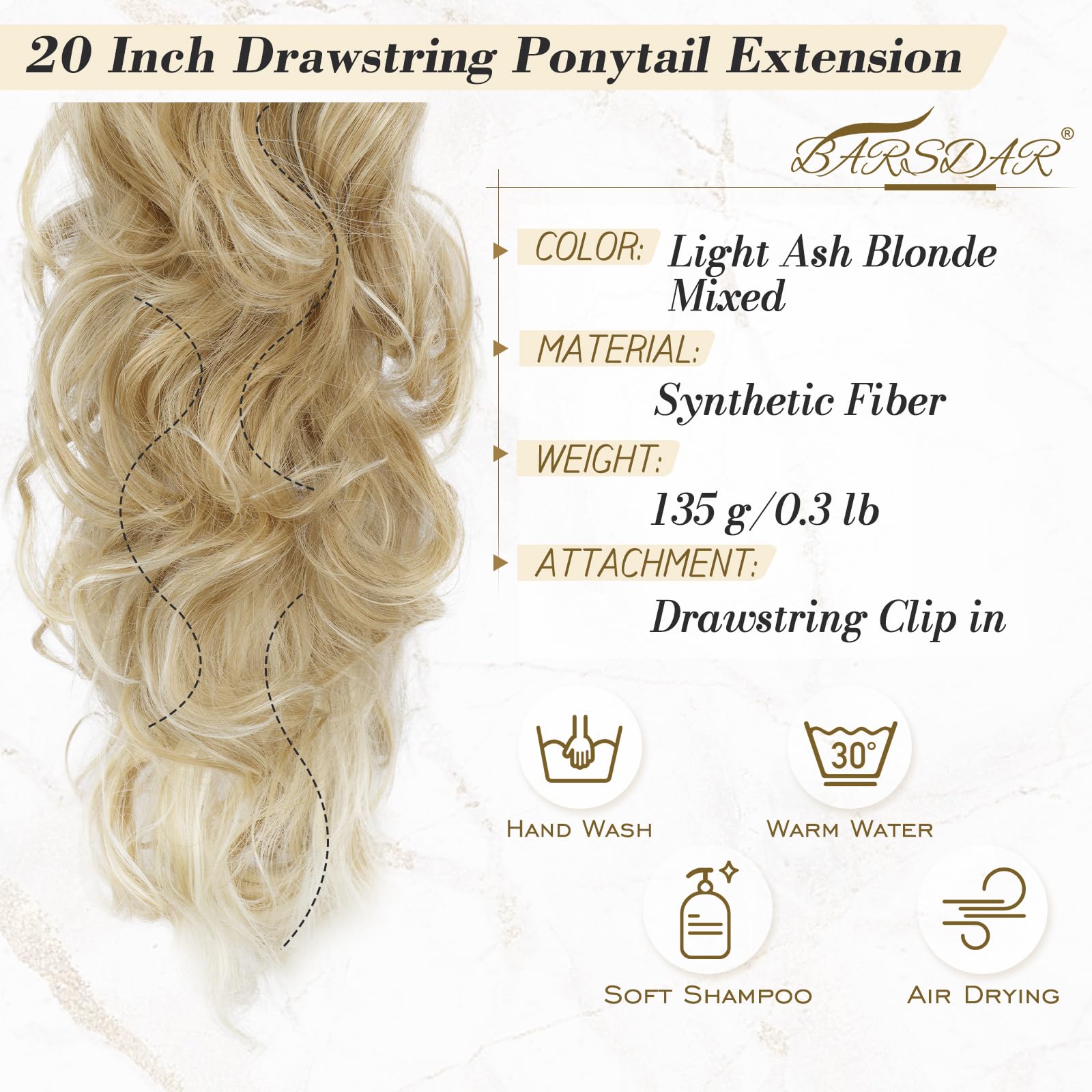 BARSDAR Blonde Ponytail Extension - Image 2