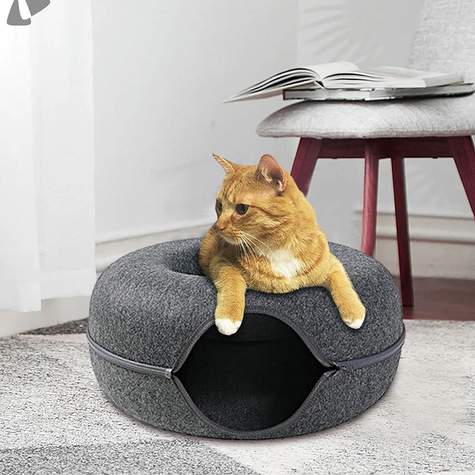 Yeeda Túnel Cama para Gato, Cama Túnel para Gatos Juguete Gato Cama Túnel Redonda Para Gatos Desmontable Juguete De Manguera De Gato Donut Para Gatitos | Para Gatos Desmontable Juguete De Manguera De Gato Donut Para Gatitos