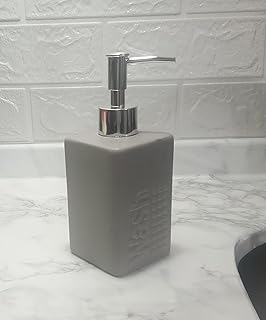 SERAMİK SIVI SABUNLUK GRİ MODERN 7X7X17CM 300ML BANYO SETİ