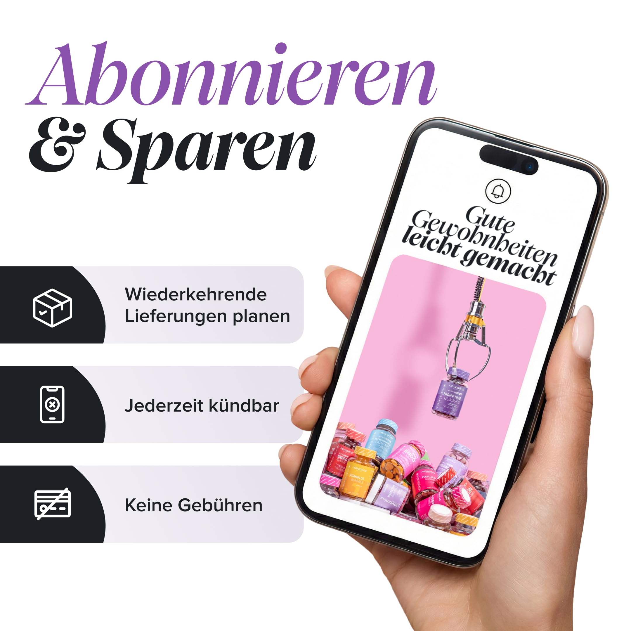 Schlaf Gummis für Kinder | Magnesium, L Theanin, VItamin B12 | Novomins – Ansicht 13