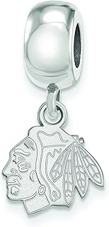 Chicago Blackhawks Bead Charm Extra Small (3/8 Inch) Dangle (Sterling Silver)