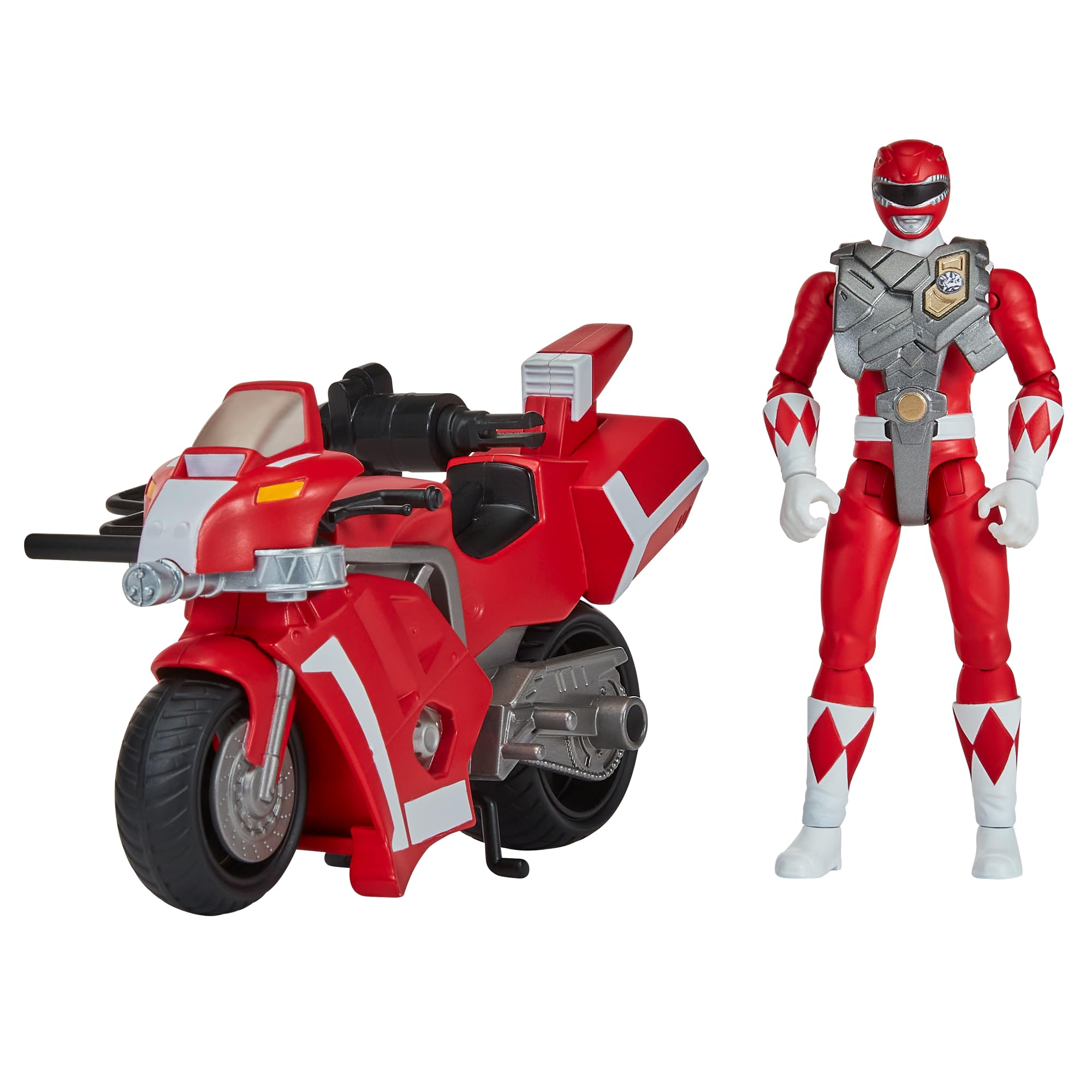 Power Rangers, Pojazd Deluxe z figurką 15 cm, czerwony strażnik - Jason Lee Scott, dla dzieci od 4 lat, PWG04