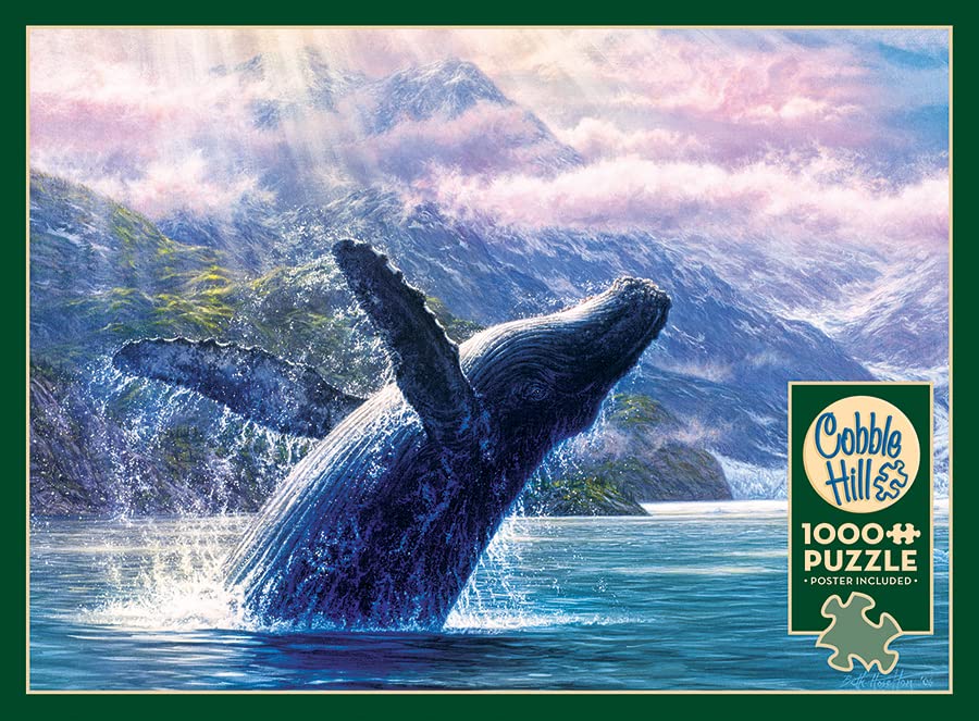 Cobble Hill Puzzle 1000 Pezzi – Leviathan Of Glacier Bay, Megattera, Con Poster, 67.6x48.9 Cm