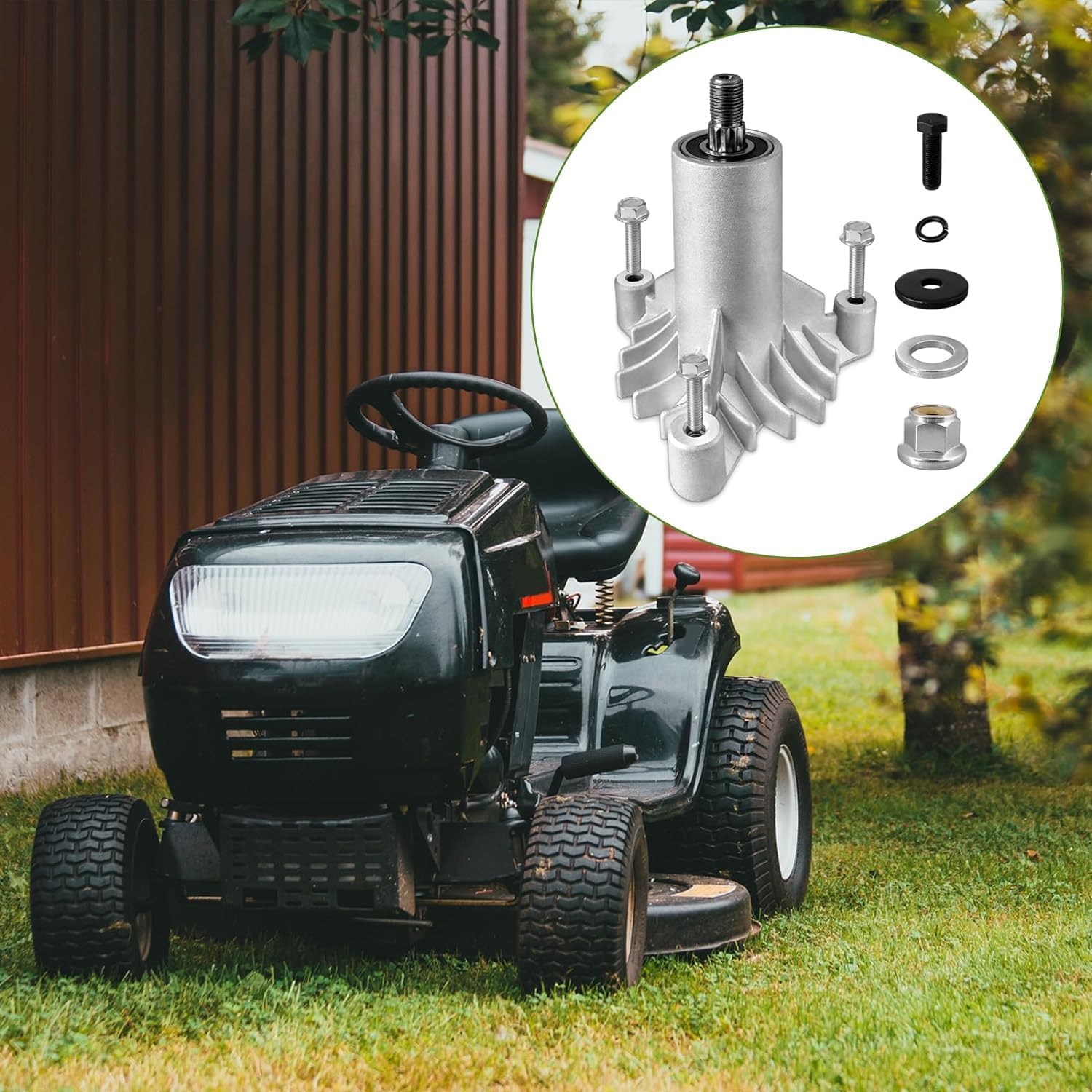 Conjunto de husillo 130794, eje 128285 compatible con cortacésped AYP/Hu/Craftsman LT1000, cortacésped LT2000 con cubierta de 38 pulgadas y 42 pulgadas, reemplaza 532130794 128285 con 3 pernos