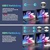 Portable Monitor 2.5K 16 Inch 144Hz Portable Monitor with FreeSync| HDR 500Nits 1200:1 100% sRGB 2560 * 1600 QHD IPS Screen HDMI USB C for PC Laptop Phone Switch PS5 Xbo VESA Compatible