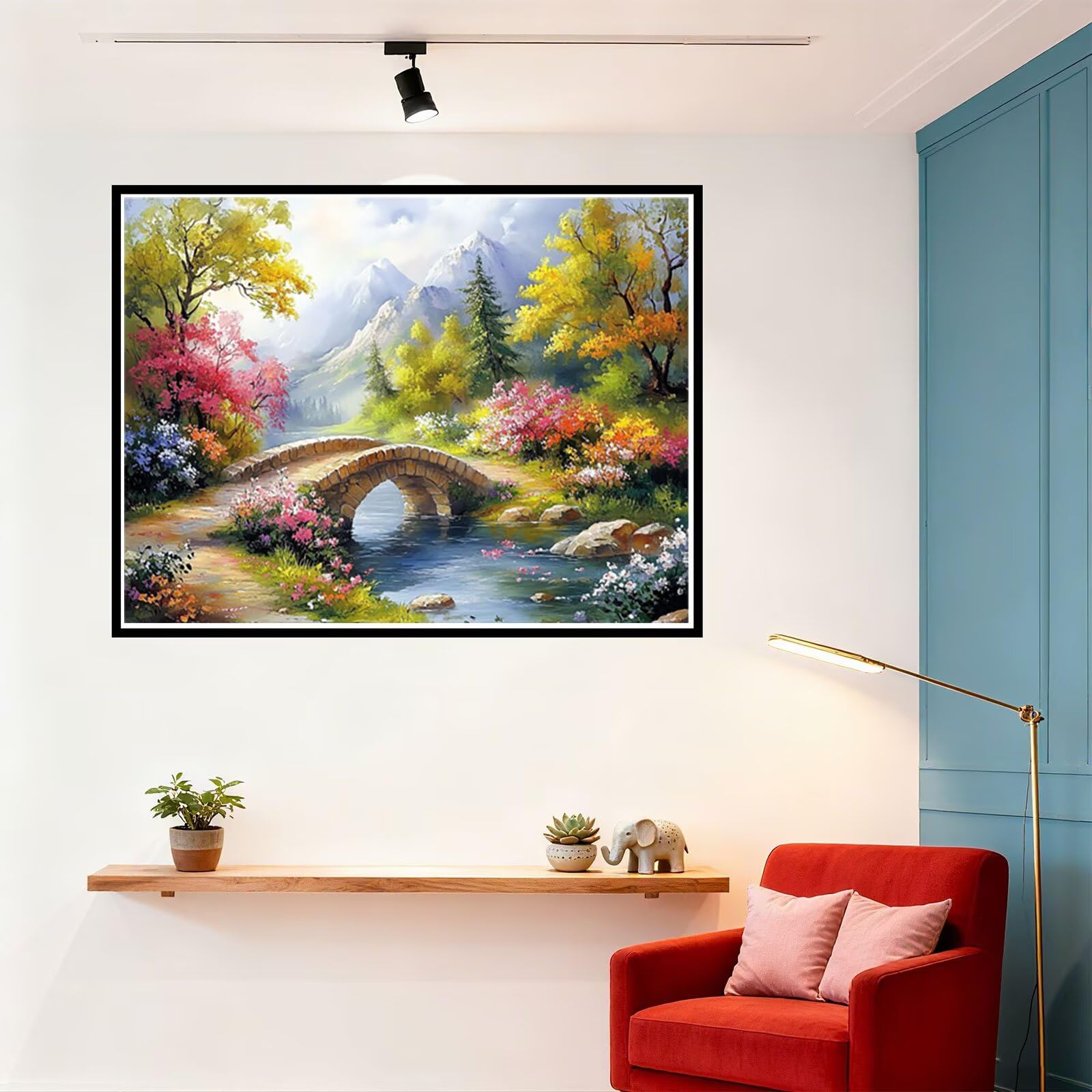 See Malen Nach Zahlen Erwachsene Landschaft Malen Nach Zahlen Kinder ab 7, DIY Set Erwachsene Bastelsachen Kreativ Set für Kinder Geschenke für Männer, Weihnachten Halloween Deko 60x80cm H - 756
