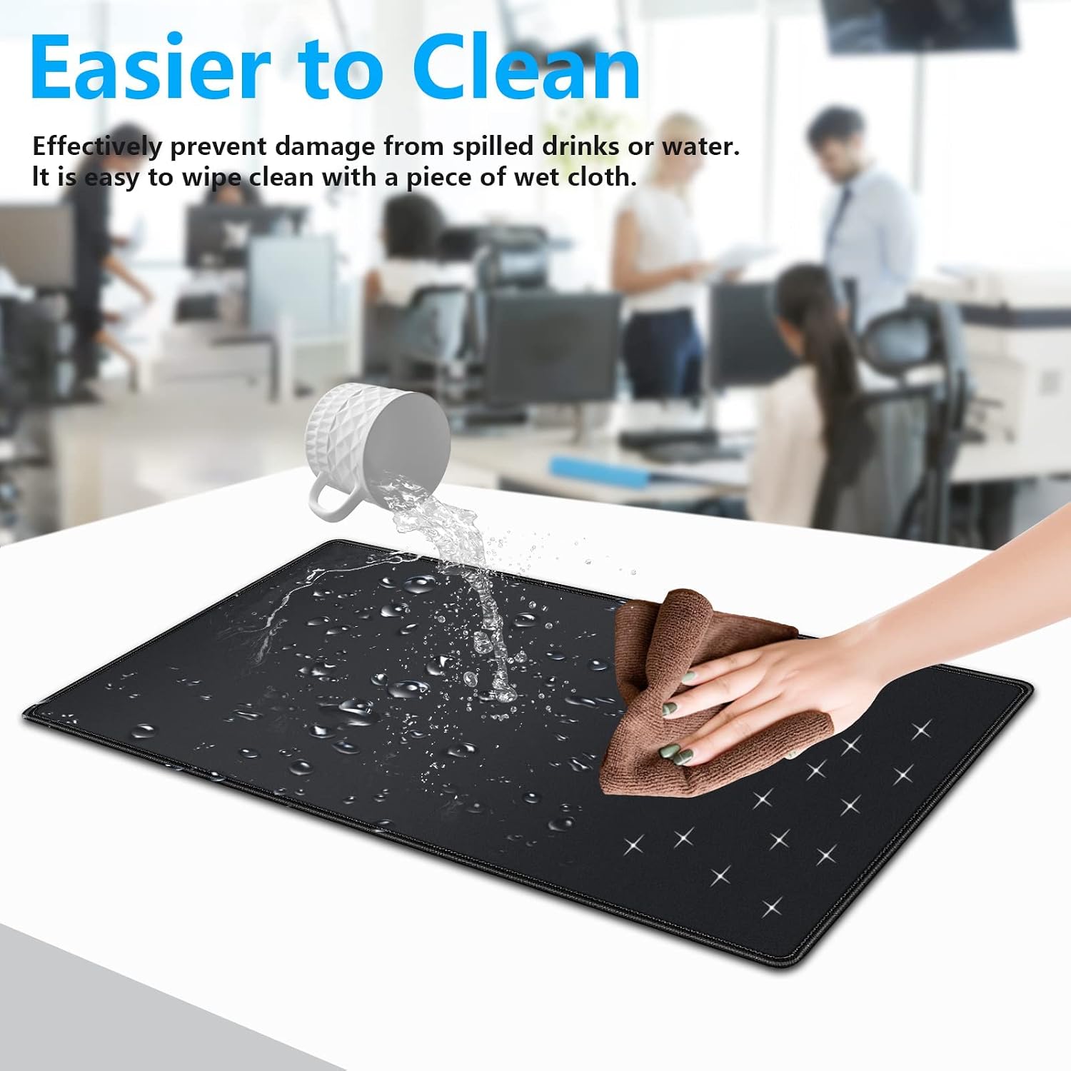 Durable Gaming Mouse Pad with Stitched Edges, Non-Slip Rubber Base, Premium-Textured, Waterproof Mousepad Mouse Mat Mouse Pads for Gamer, Computer & PC, Black (11.4x9.8x0.12)