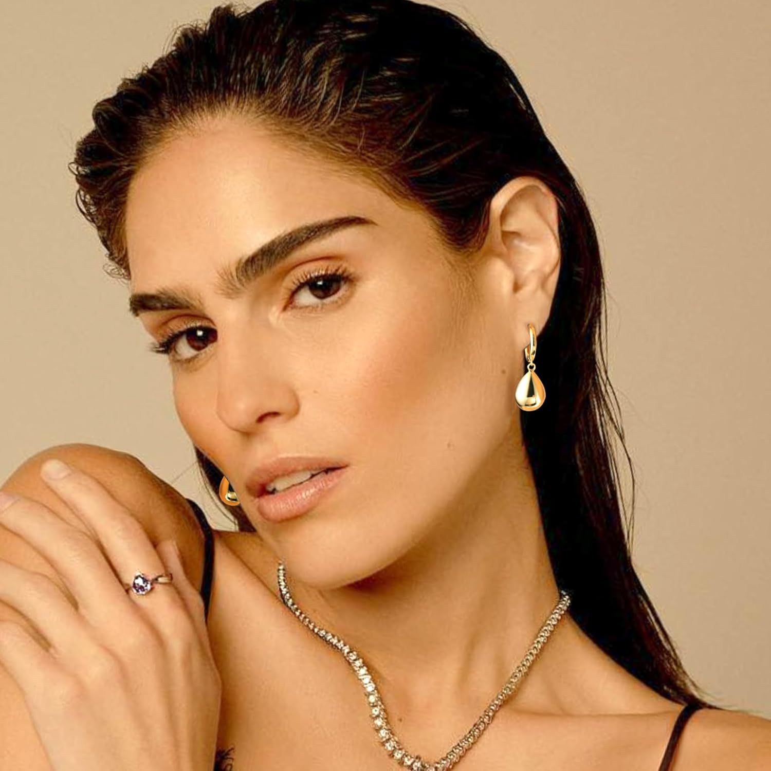 925 Sterling Silver Teardrop Leverback Earrings for Women Girls Waterdrop Tear Drop Dangle Earrings Jewelry Hypoallergenic Silver Teardrop Leverback Dangle Earring for Women - Image 5